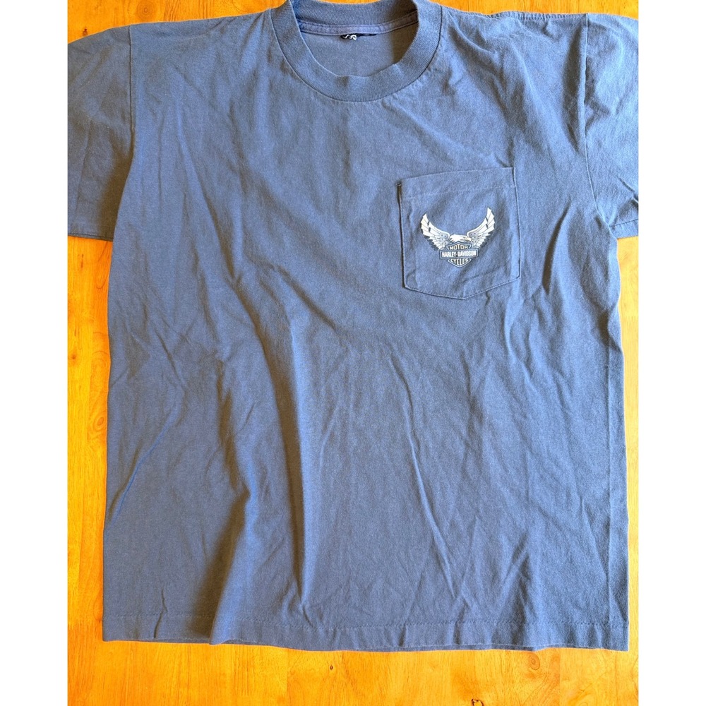 Harley Davidson Boswell's Cookeville TN Pocket T-Shirt Blue Mens L Large Logo